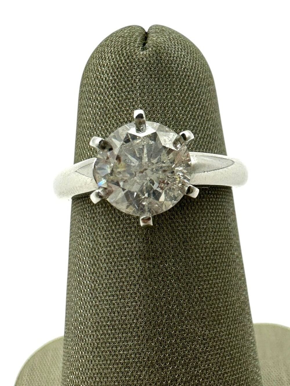 14K White Gold Diamond 1.2cttw Salt & Pepper Solitaire Ring (5)